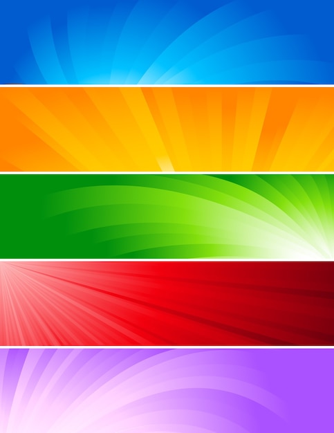 Vector conjunto de fondo de banner colorido abstracto