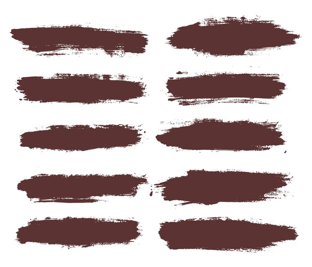 Conjunto de fondo de banner de efecto de pincel de color rojo vectorial de splat de pintura de tinta
