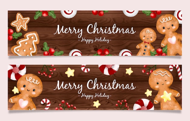 Conjunto de fondo de banner de Navidad