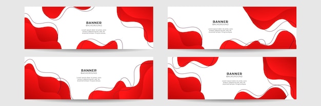 Conjunto de fondo de banner rojo abstracto con capas de superposición 3d y formas de onda. fondo abstracto geométrico, poligonal, textura, diseño publicitario. página web. encabezado para el sitio web.