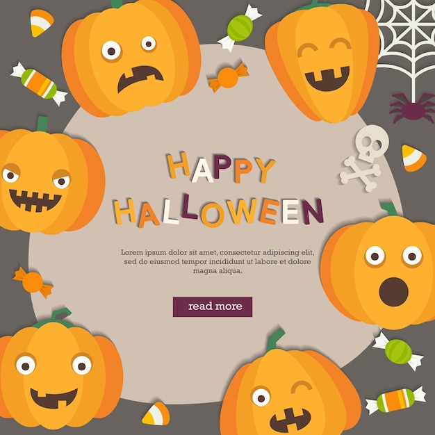 Vector conjunto de fondo de calabaza de halloween