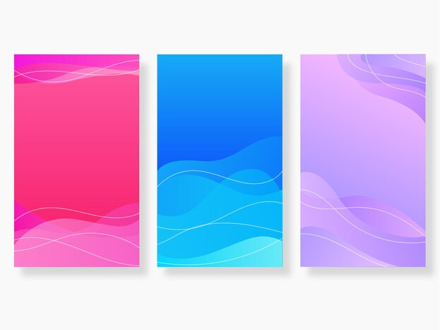 Conjunto de fondo de color de historias de instagram