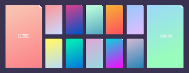 Conjunto de fondo de color suave degradado pastel vibrante y suave para dispositivos pc y teléfono inteligente moderno