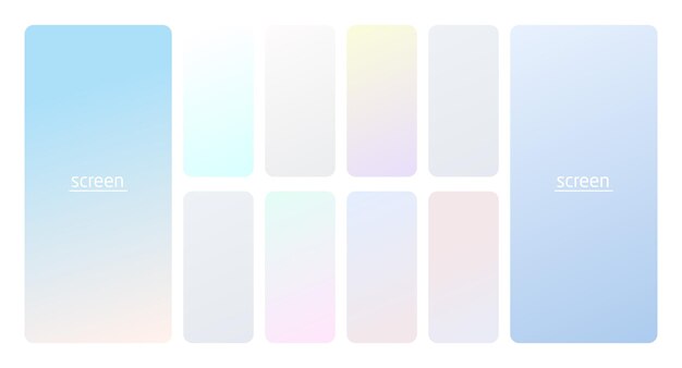 Conjunto de fondo de color vibrante suave y degradado pastel