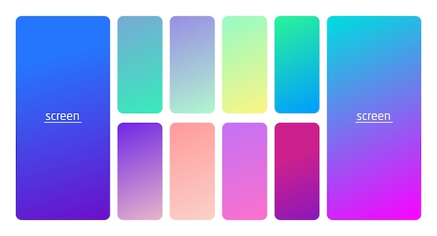Conjunto de fondo de color vibrante suave y degradado pastel