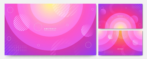 Conjunto de fondo de colores mínimo de moda abstracto moderno Composición de formas dinámicas con gráfico futurista hipster moderno Diseño de textura de fondo abstracto de vector banner de cartel brillante