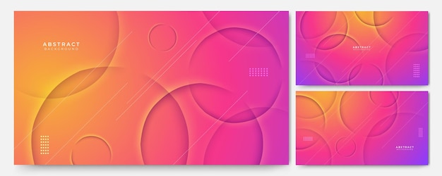Conjunto de fondo de colores mínimo de moda abstracto moderno Composición de formas dinámicas con gráfico futurista hipster moderno Diseño de textura de fondo abstracto de vector banner de cartel brillante