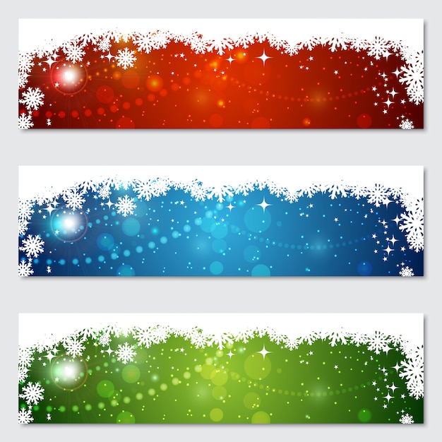 Conjunto de fondo colorido banner de navidad y año nuevo