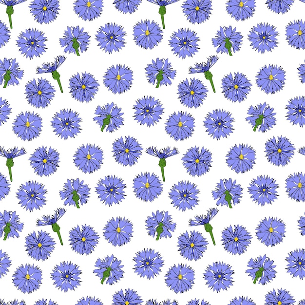 Un conjunto de fondo sin costuras con flores de maíz gráficos vectoriales 1000x1000