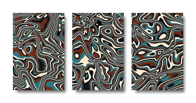 Conjunto de fondo de cubierta colorida abstracta