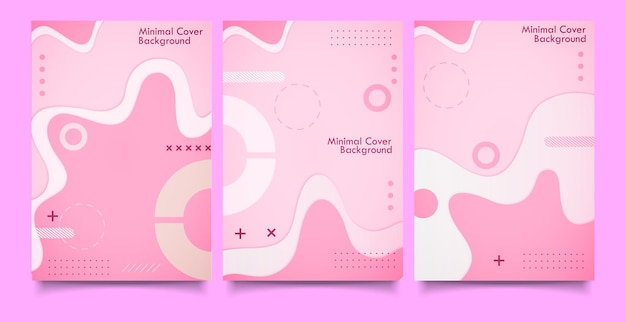 Conjunto de fondo de cubierta rosa mínimo