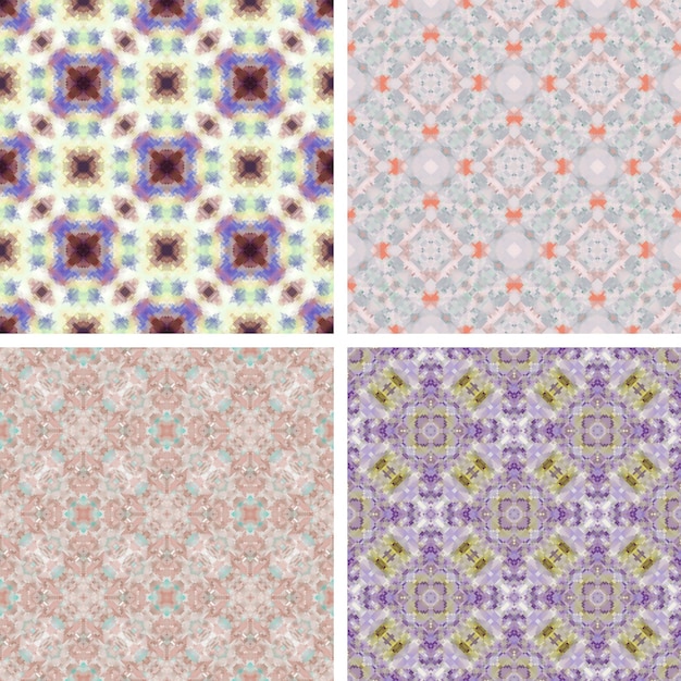 Conjunto de fondo decorativo hecho de pequeños cuadrados textura fluida floral adornado
