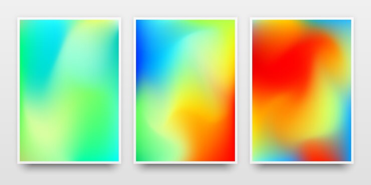 Vector conjunto de fondo degradado colorido vibrante
