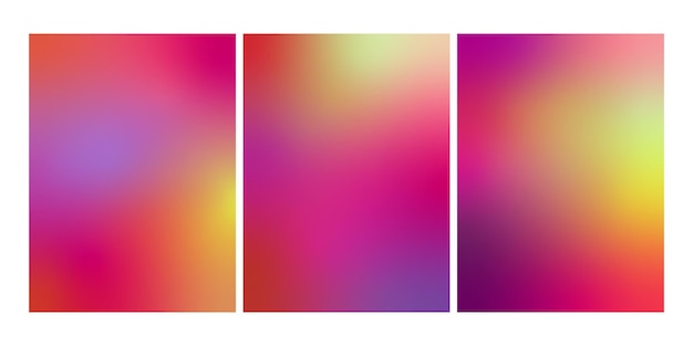 Conjunto de fondo degradado púrpura abstracto Vector diseño borroso