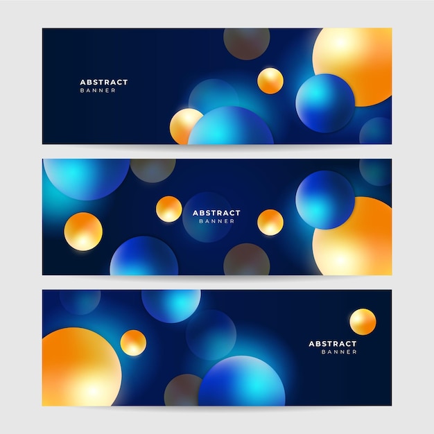 Conjunto de fondo de diseño de banner abstracto azul geométrico moderno de memphis