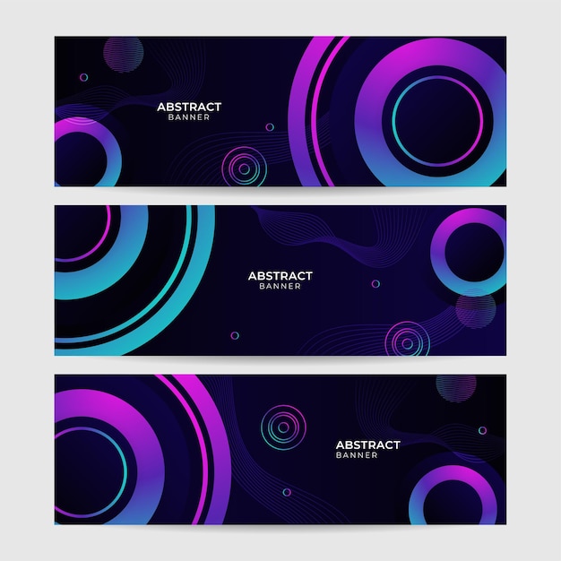 Conjunto de fondo de diseño de banner de tecnología verde púrpura azul abstracto. Fondo abstracto geométrico, poligonal, textura, diseño publicitario. Página web. encabezado para el sitio web.