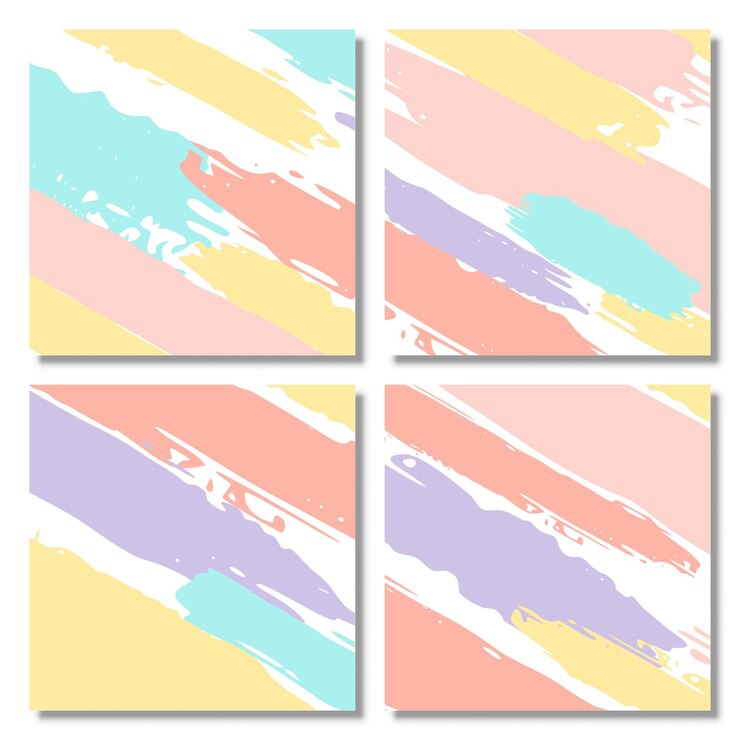 Vector conjunto de fondo de forma abstracta color pastel conjunto de cubiertas abstractas modernas