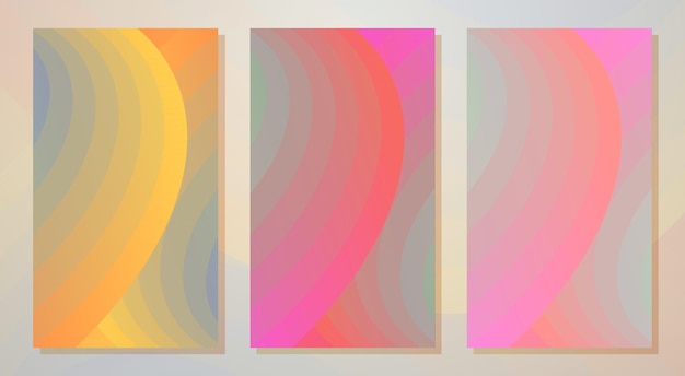 Conjunto de fondo geométrico abstracto con colores degradados