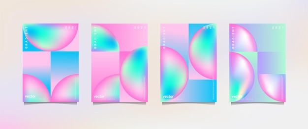 Conjunto de fondo de gradación adecuado para carteles de fondo, papel tapiz, pancartas de pantalla de teléfonos móviles y otros