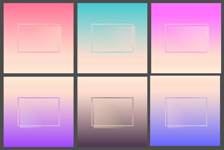 Vector conjunto de fondo de gradiente 3d con marco transparente moderno modelo futurista realista vector