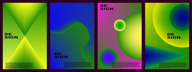 conjunto de fondo de gradiente abstracto para el diseño de carteles, plantillas, folletos, sitios web, etc.