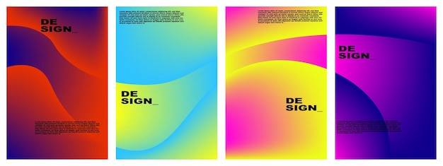 conjunto de fondo de gradiente abstracto para el diseño de carteles, plantillas, folletos, sitios web, etc.