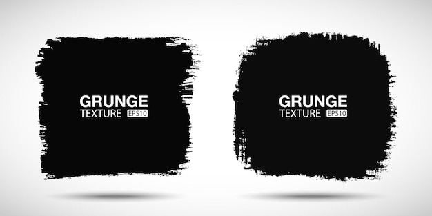 Conjunto de fondo grunge dibujado a mano trazo de pincel banners de venta textura de socorro formas en blanco vector