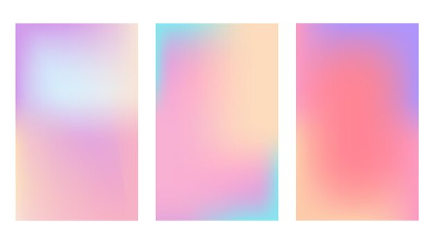 Conjunto de fondo de malla de degradado abstracto suave Plantilla de redes sociales Póster Papel tapiz