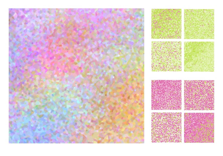 Vector conjunto de fondo de mosaico de píxeles cuadrados abstractos