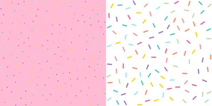 Vector conjunto de fondo de papel tapiz de patrón de espolvorear confeti colorido transparente. ilustración vectorial.