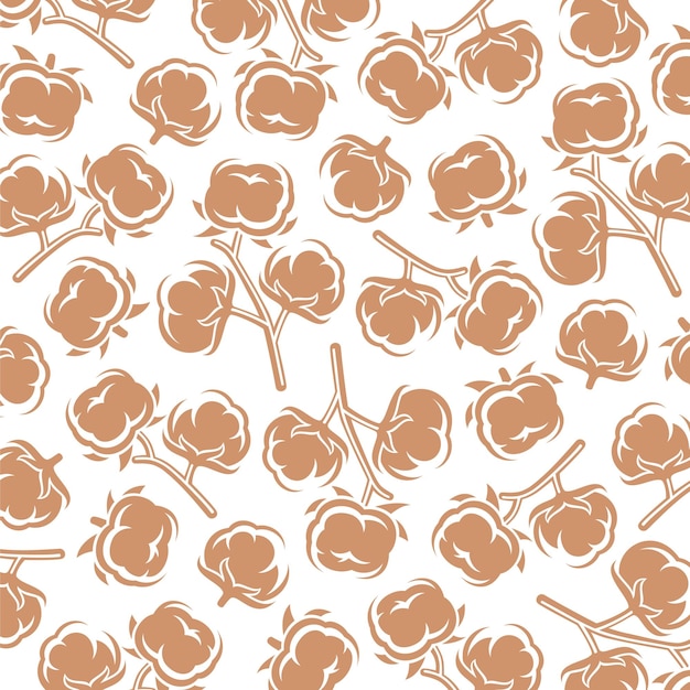 Conjunto de fondo de patrón de algodón Iconos de algodón de colección Vector