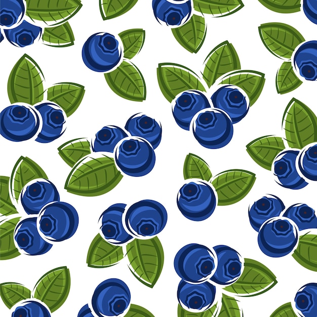 Conjunto de fondo de patrón de arándano Icono de colección Vector de arándano