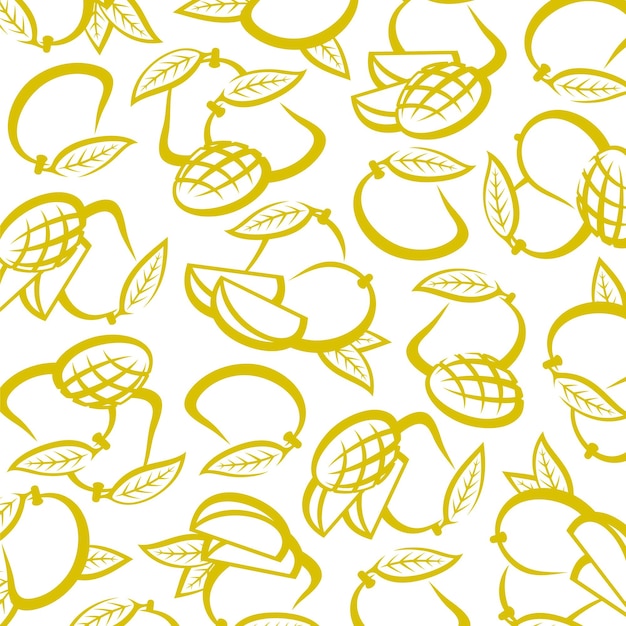 Conjunto de fondo de patrón de mango iconos de colección mango vector