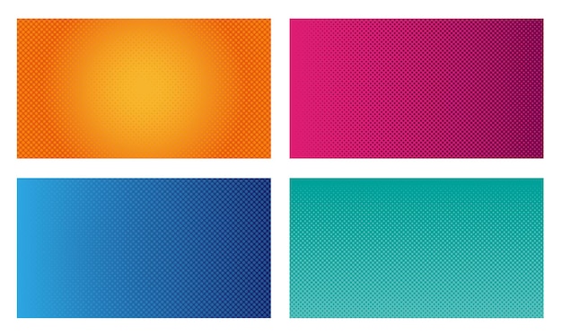 Conjunto de fondo de patrón de medio tono vectorial aislado en un fondo blanco