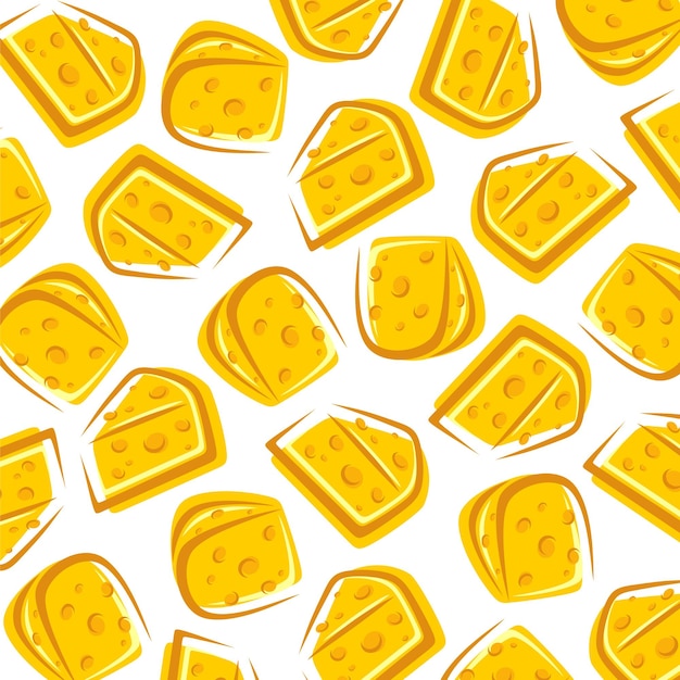 Conjunto de fondo de patrón de queso Colección icono queso Vector