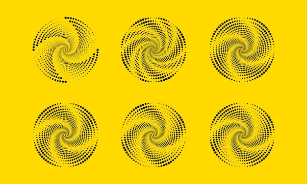 Conjunto de fondo de patrón de semitono retro círculo