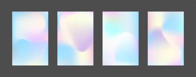 Vector conjunto de fondo de perlas ilustración de pastel punchy vectorial para cartel textura brillante de perlas folia holográfica holograma abstracto