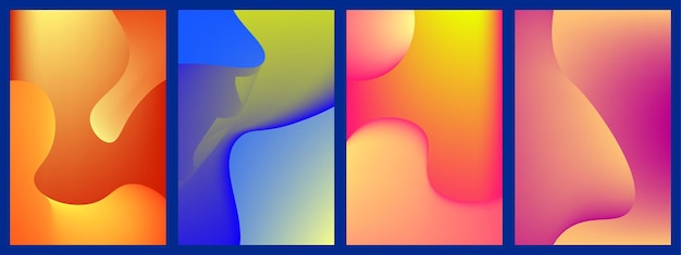 conjunto de fondo plano abstracto para folleto de folleto de diseño de plantilla de cartel de banner, etc.