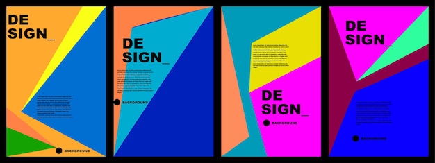 conjunto de fondo plano abstracto para folleto de folleto de diseño de plantilla de cartel de banner, etc.