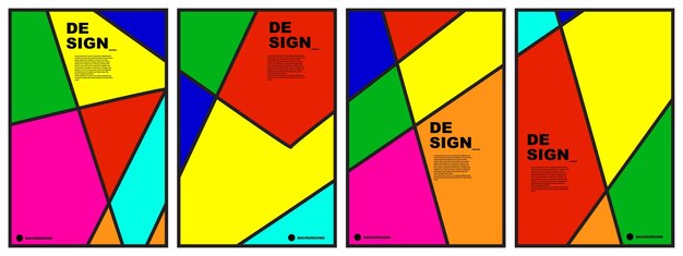 conjunto de fondo plano abstracto para folleto de folleto de diseño de plantilla de cartel de banner, etc.