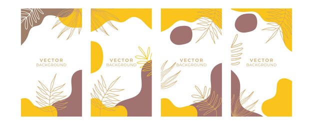 Conjunto de fondo de plantilla de historia de redes sociales. Fondo orgánico con elementos florales y geométricos. Fondos bohemios de moda