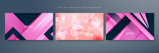 Conjunto de fondo rosa suave abstracto Vector diseño gráfico abstracto banner patrón presentación fondo web plantilla