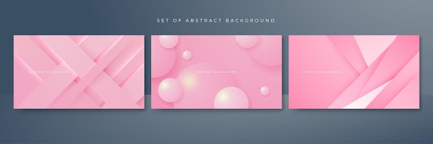 Conjunto de fondo rosa suave abstracto