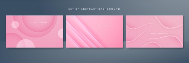 Conjunto de fondo rosa suave abstracto