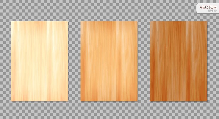 Vector conjunto de fondo de textura de madera vectorial hojas de madera realistas beige y marrón fondo aislado eps10