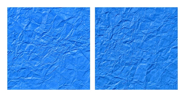 Vector conjunto de fondo de textura de papel azul cielo arrugado realista