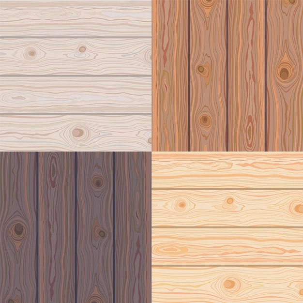 Conjunto de fondo con textura de rayas de madera. ilustración de vector de superficie de paseo marítimo natural colorido, pared de madera, tablones o mesa.