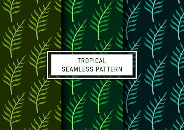 Conjunto de fondo transparente de hojas tropicales vector premium