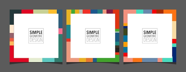 Conjunto de fondo de vector creativo de publicación de redes sociales cuadradas creativas
