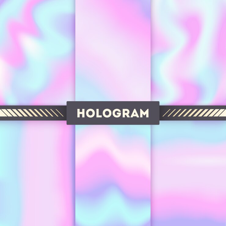 Vector conjunto de fondo de vector de holograma de arco iris